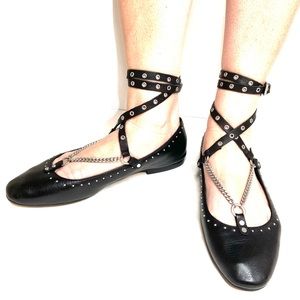 DOLCE VITA Patina Leather Studded Ballet Flats